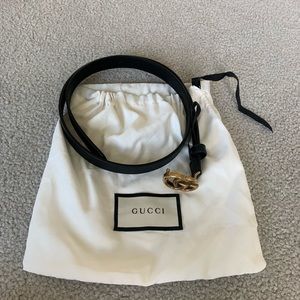 Gucci leather belt with double gg. New